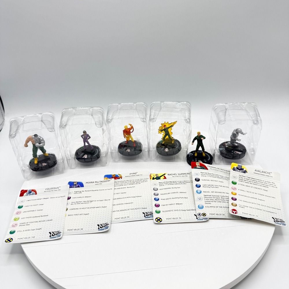 Heroclix X-Men Uncommon Mixed Lot with Cards Avalanche‎ Pyro Colossus Summers